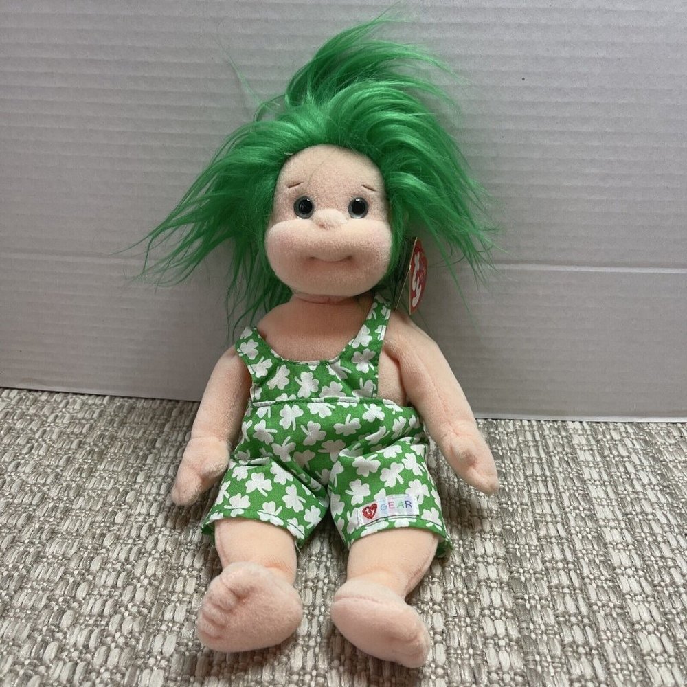 Ty Beanie Kids-New Shenanigan- MWMT-Saint Patrick's Shamrock Overalls10.5"‎